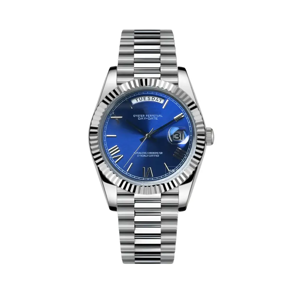 Seiko Mod "Roman Sunburst Blue" Day-Date