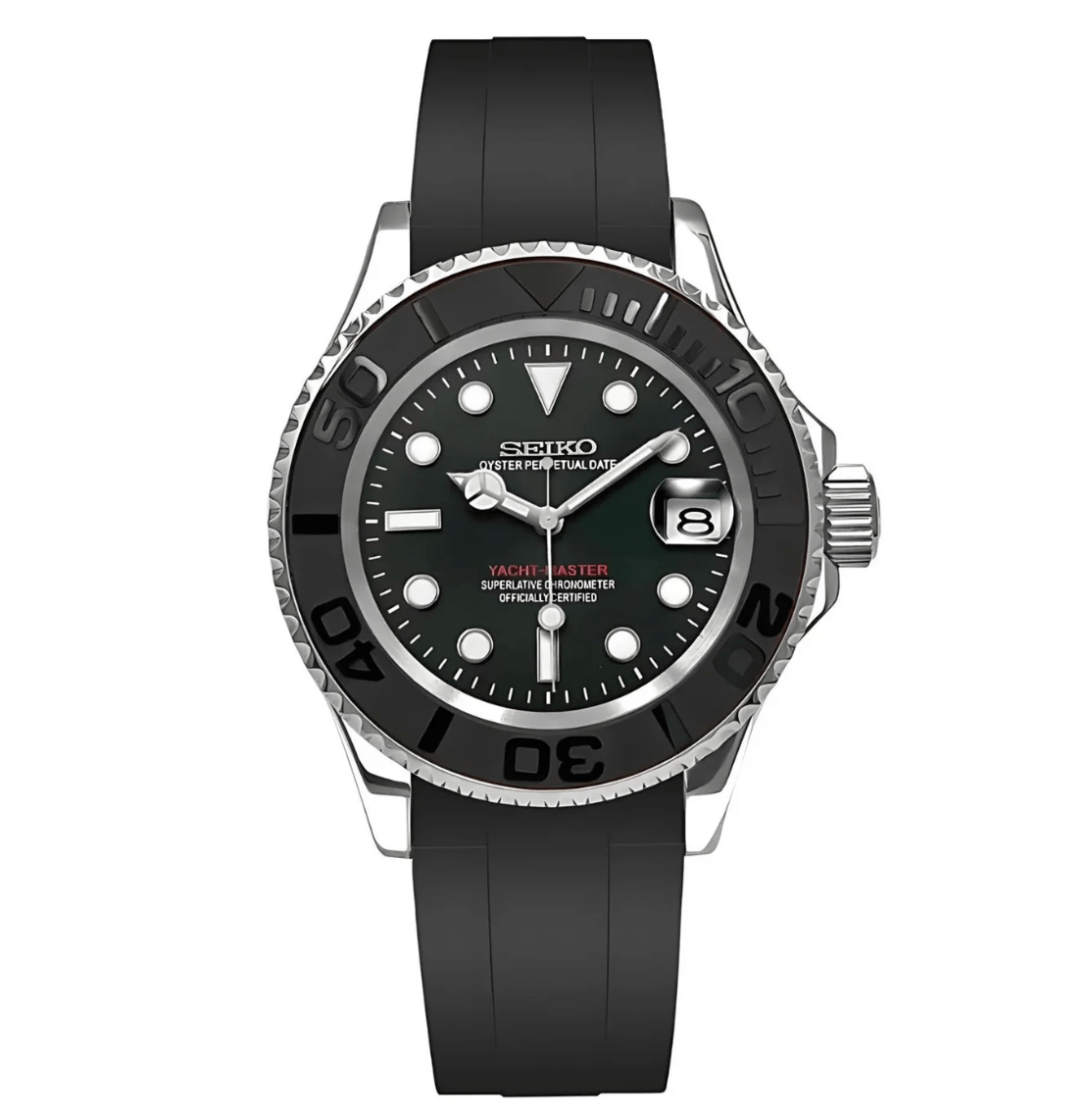 Seiko Mod "Black & Silver" Yacht Master (Copy) - Sicilia Watch Mods