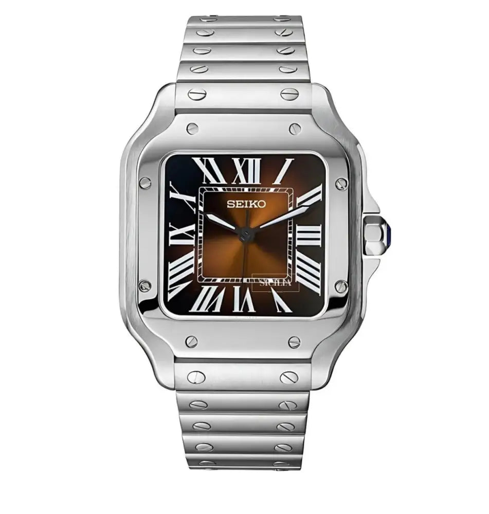 Seiko Mod "Classic Brown" Santos - Sicilia Watch Mods