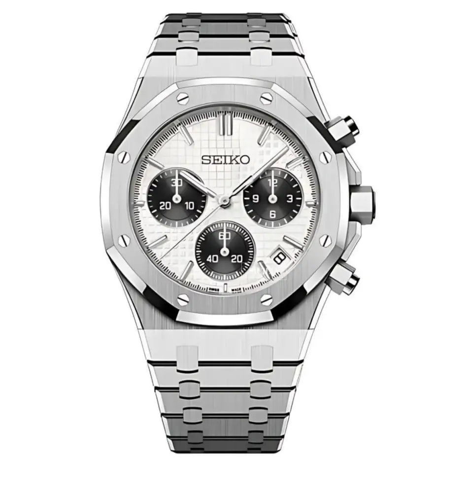 Seiko Mod "White Panda" Royal Oak Chronograph - Sicilia Watch Mods